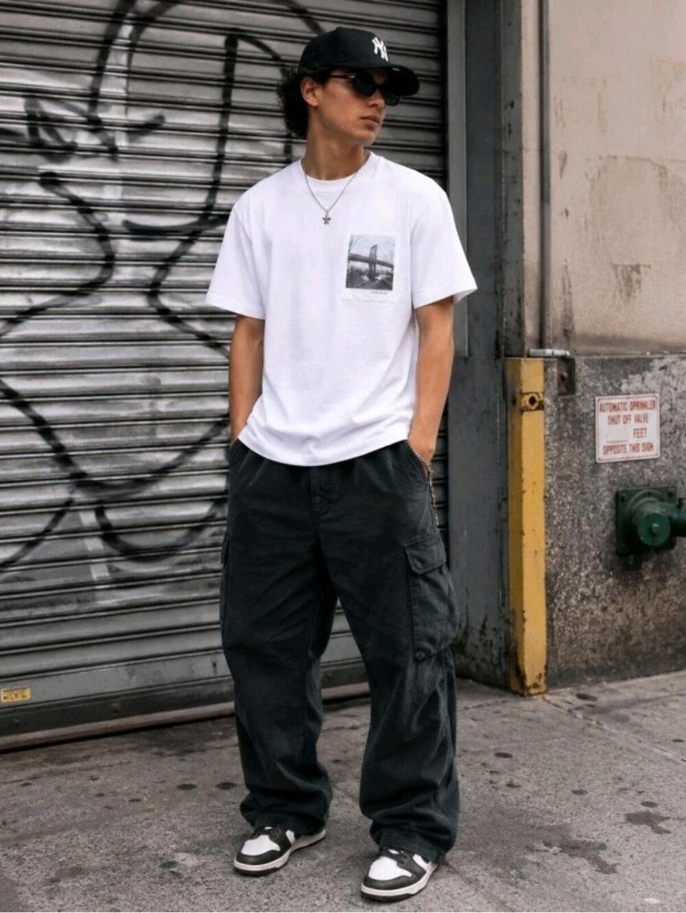 Helmut Lang Postcard Bridge T-Shirt Men's Size L Streetwear Short Sleeve NWT #C